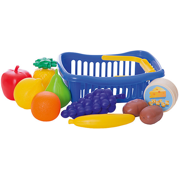 фото Игровой набор Dohany "Овощи и фрукты" в малой корзине, синий