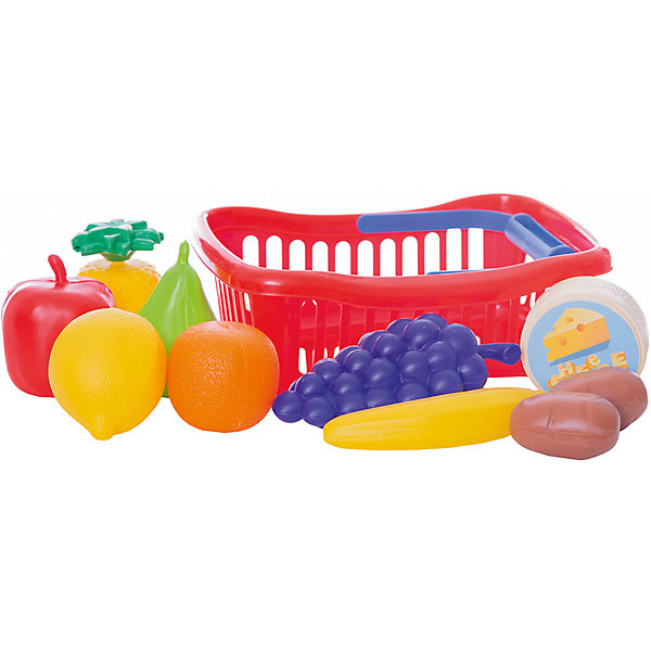 фото Игровой набор Dohany "Овощи и фрукты" в малой корзине, красный