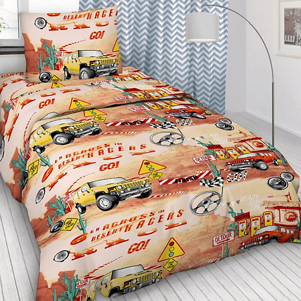 

Детское постельное белье 1,5 сп Letto, Race,красный