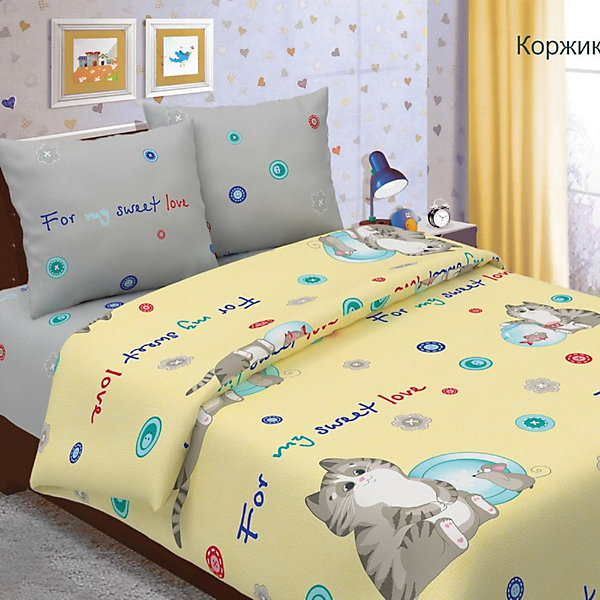 

Детское постельное белье 1,5 сп Letto, Коржик, желтый