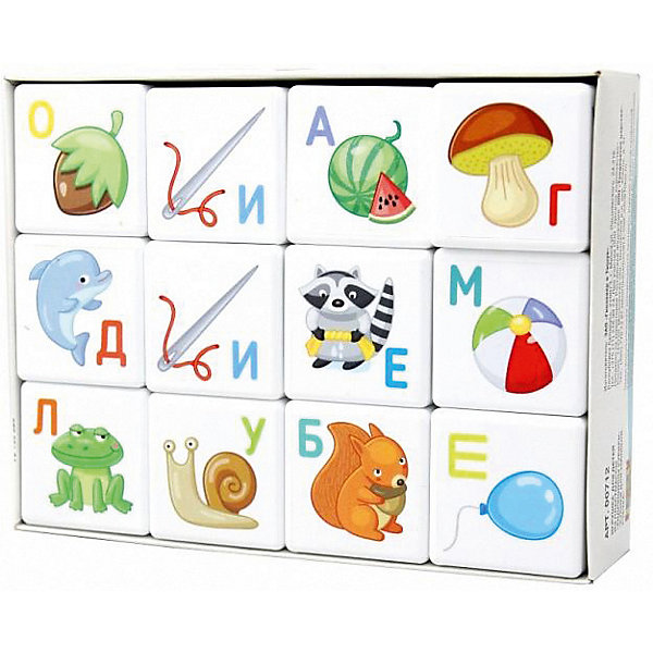 фото Кубики Десятое королевство "Кубики для умников" Азбука 12 шт., без обклейки