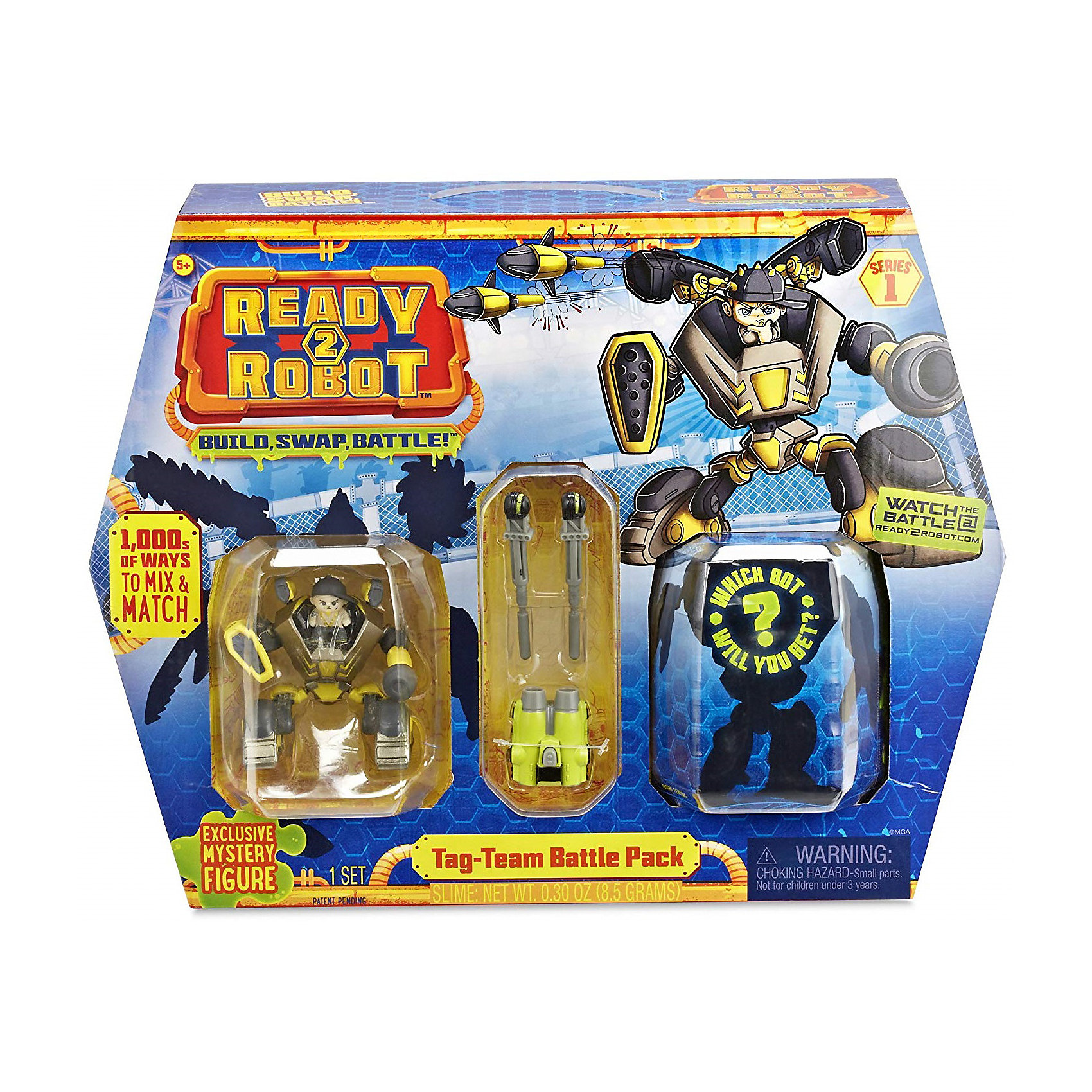 фото Игровой набор MGA Entertainment "Ready2Robot" Две капсулы, Крепыш и оружие
