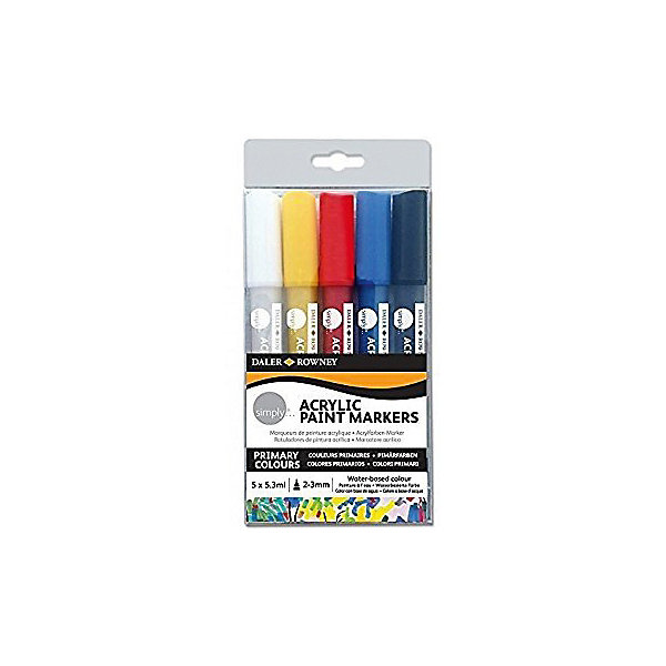 

Акриловые маркеры Daler Rowney "Simply", 5 цветов, Разноцветный