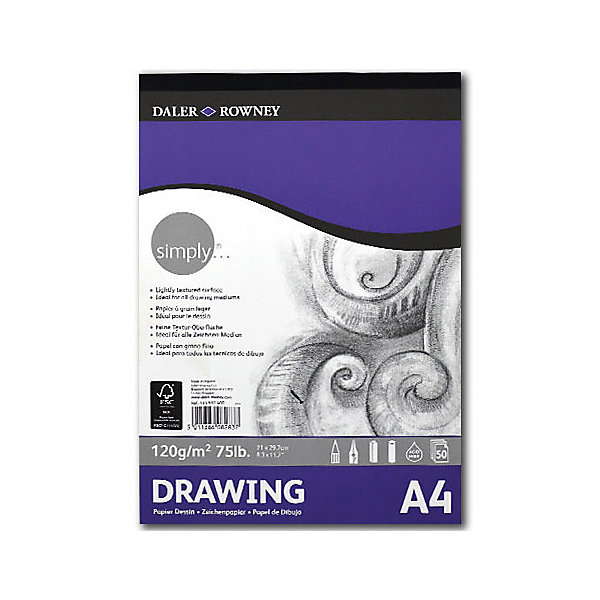 

Альбом для акварели Daler Rowney "Simply" А4, 50 листов, Фиолетовый