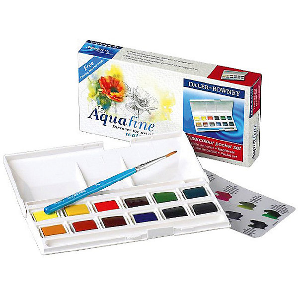 

Акварель Daler Rowney "Aquafine" в кюветах, 12 шт., Разноцветный