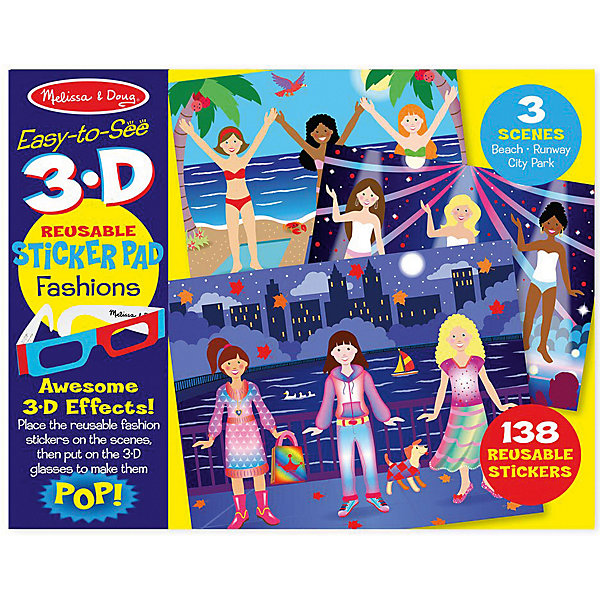 

Стикеры Melissa & Doug "Мода" с 3D очками