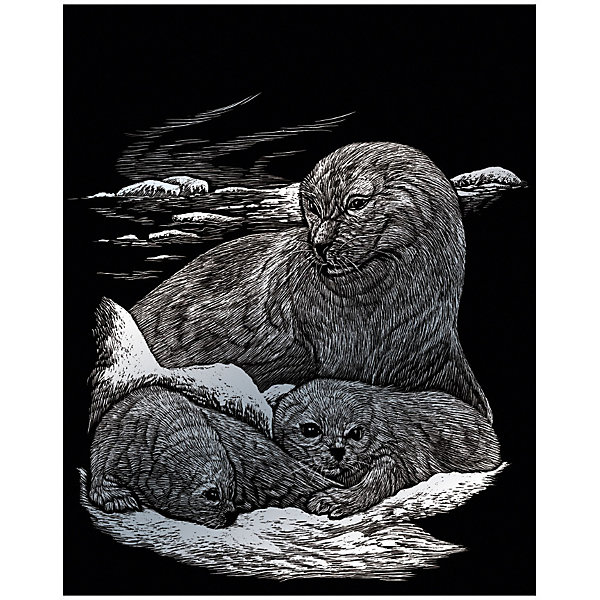 фото Гравюра Royal&Langnickel "Тюлени", серебро