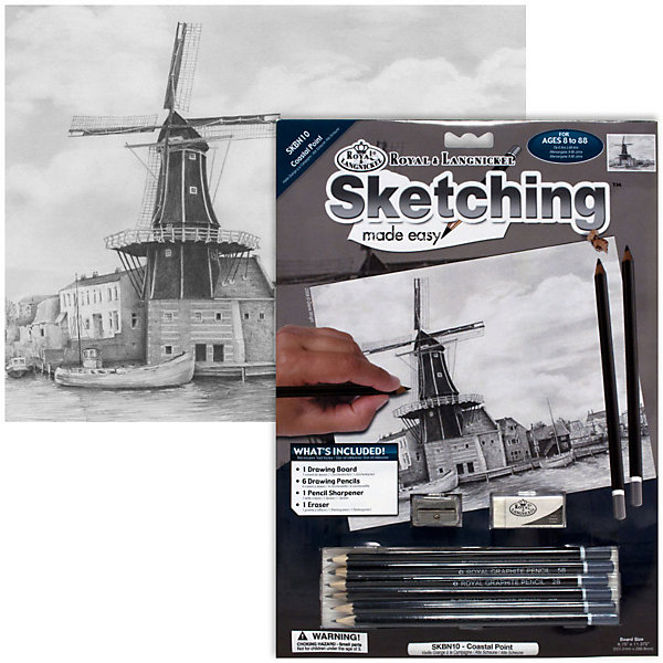 

Картина-эскиз по номерам карандашами Royal&Langnickel "Пристань", 22х29 см