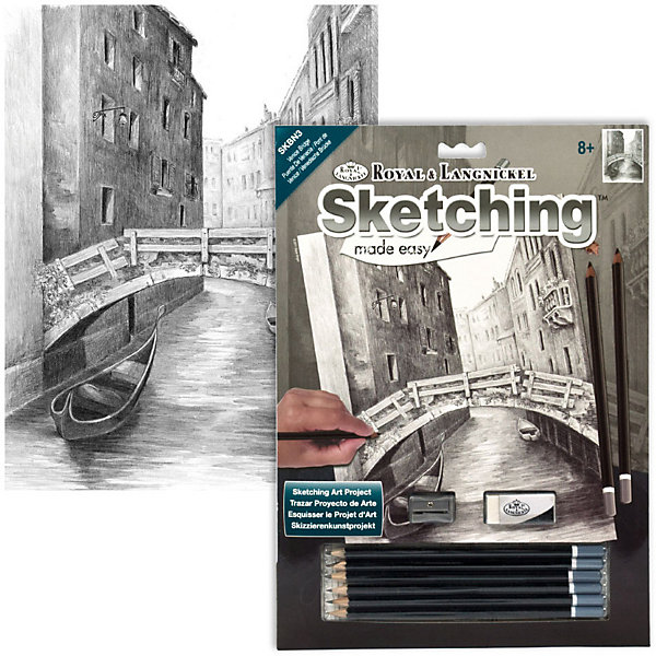 фото Картина-эскиз по номерам карандашами Royal&Langnickel "Венецианский мост", 22х29 см