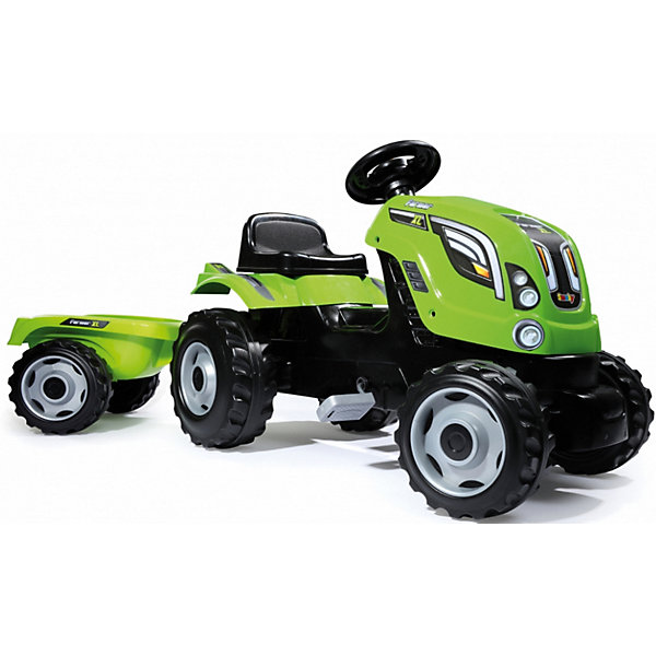 

Педальный трактор Smoby XL с прицепом, зеленый, Педальный трактор Smoby XL с прицепом,
