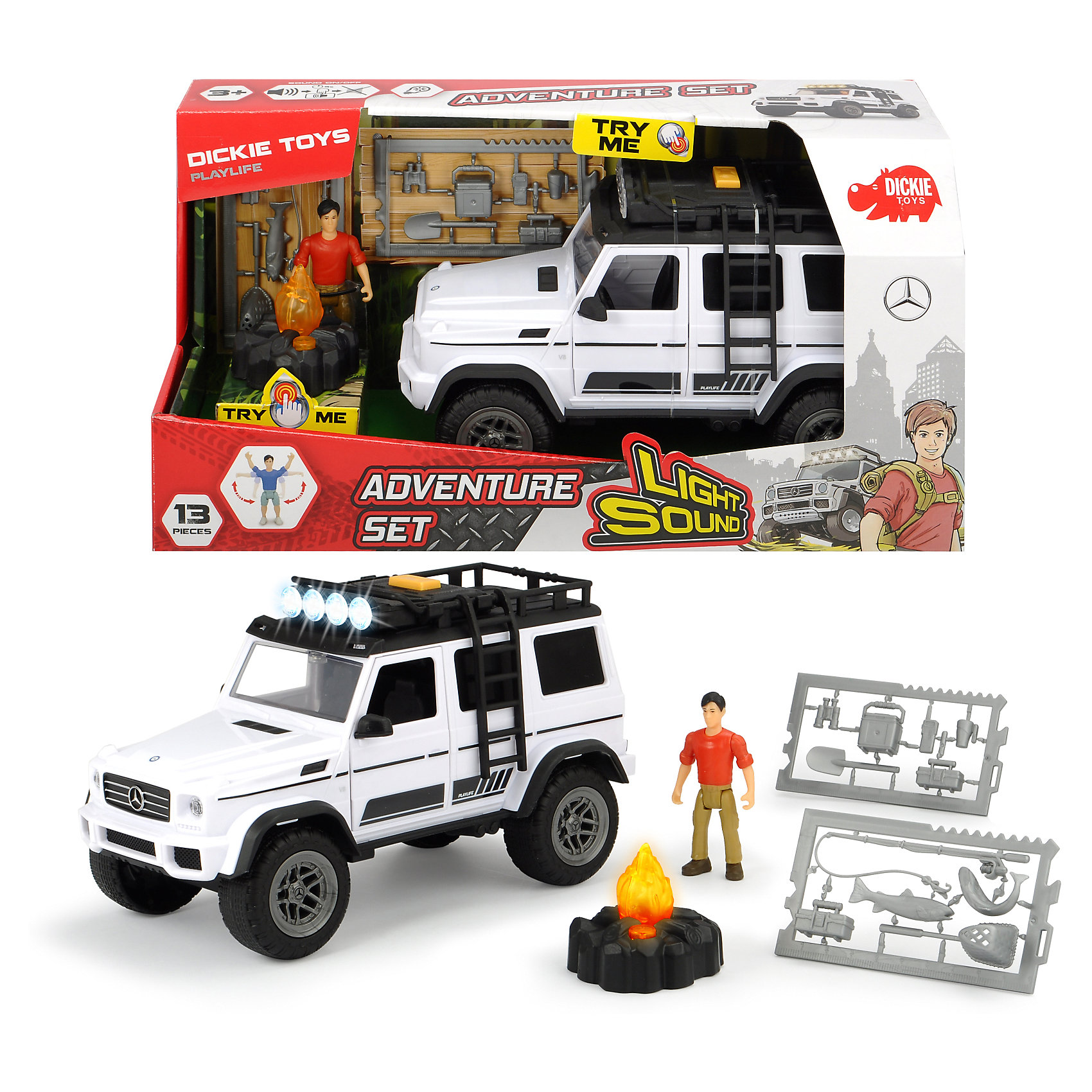 фото Игровой набор dickie toys "искатели приключений" mb amg 500 4x4 playlife, 23 см