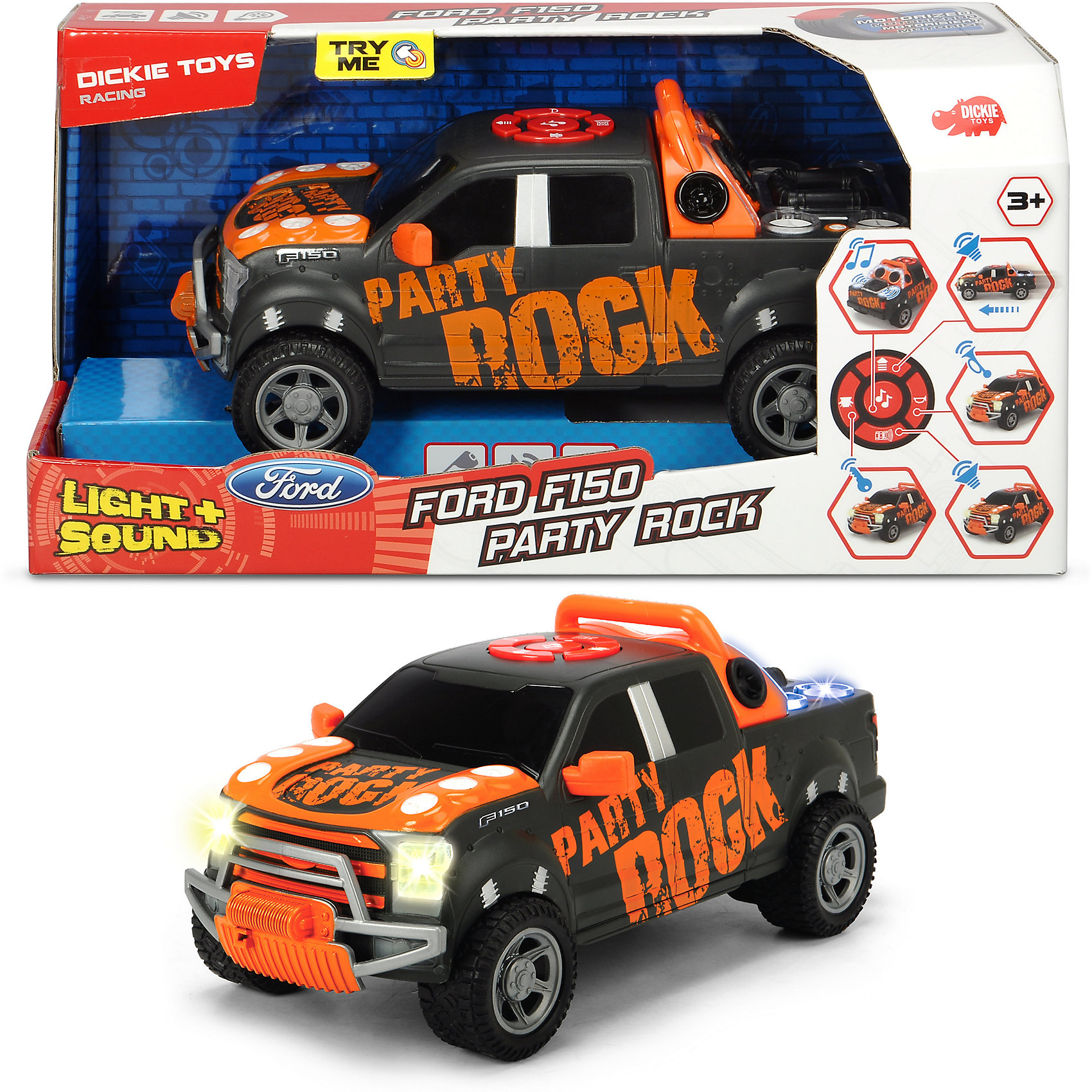 Машинка "Форд F-150 Party Rock Anthem", 29 см, свет и звук Dickie Toys 8524645