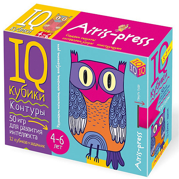 

Умные кубики "50 игр для развития интеллекта" Контуры, Разноцветный