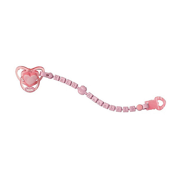 

Соска с цепочкой Baby Annabell, розовая, Розовый