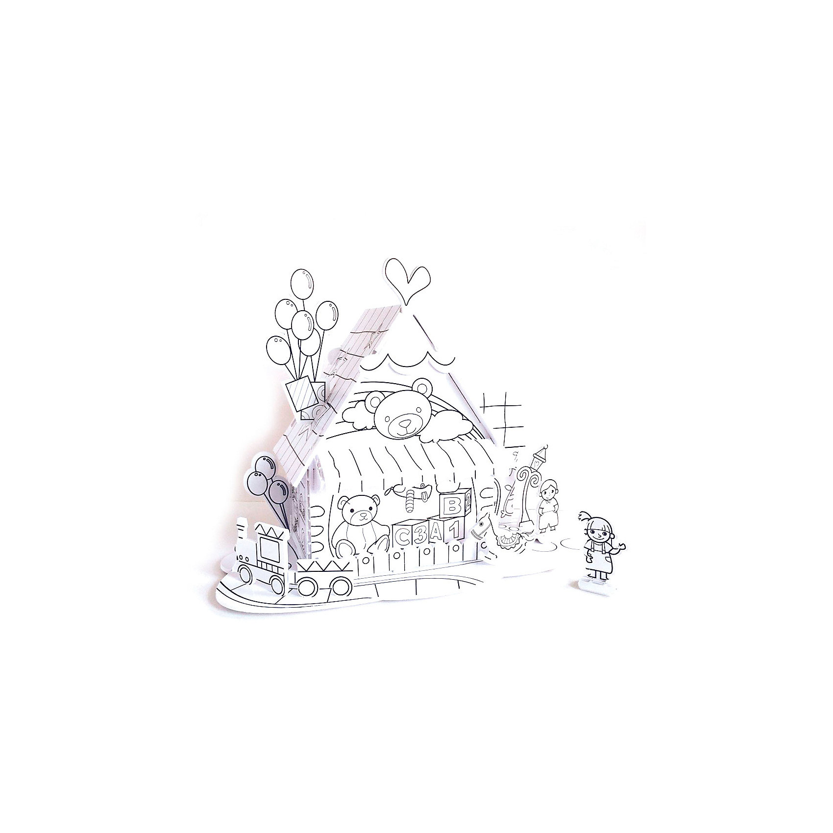 фото Пазл- раскраска 3D CubicFun "Игрушечный домик"