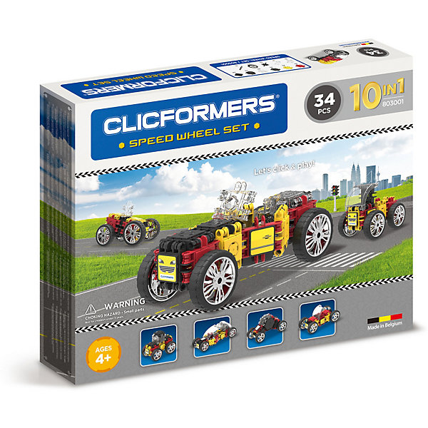 

Конструктор CLICFORMERS Speed Wheel set 34 детали, Разноцветный