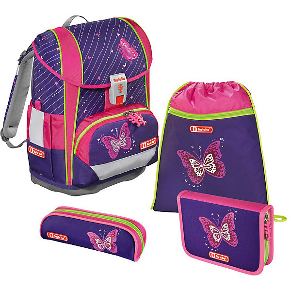 

Ранец с наполнением Hama "Step By Step Light2" Shiny Butterfly, Фиолетовый
