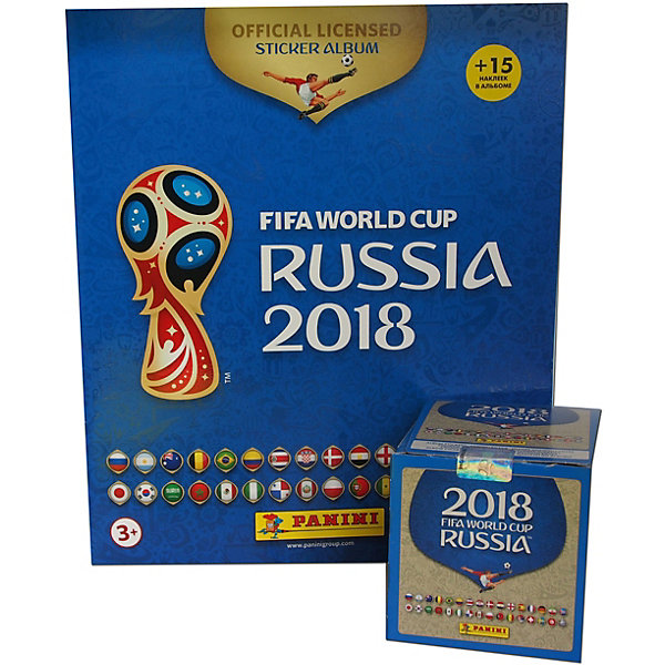 

Альбом с наклейками и бокс (50 пакетов наклеек) Panini "Чемпионат Мира по футболу FIFA 2018"