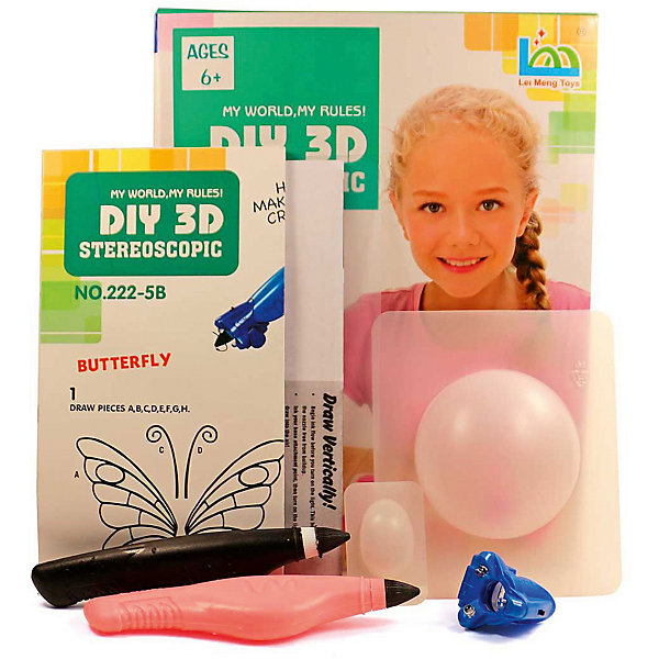 

3Д ручка DIY 3D Stereoscopic "3D Magic Glue" Бабочка, 2 ручки, Разноцветный