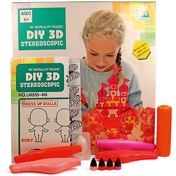 

3Д ручка DIY 3D Stereoscopic "3D Magic Glue" Принцессы, 4 ручки, Разноцветный, 3Д ручка DIY 3D Stereoscopic "3D Magic Glue" Принцессы, 4 ручки