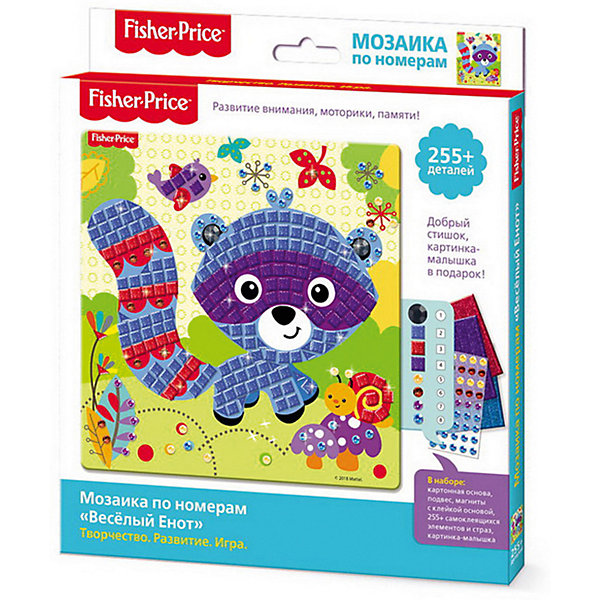 

Мозайка по номерам Origami "Fisher-Price" Весёлый енот, Синий/зеленый