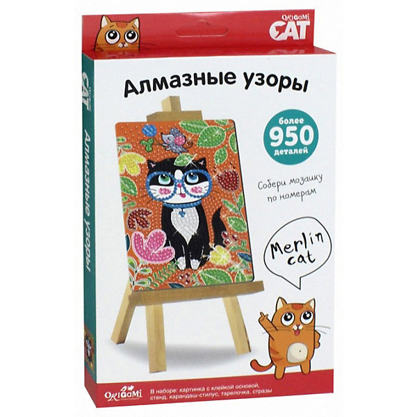 

Алмазная мозайка Origami "Merlin Cat", Оранжевый/черный