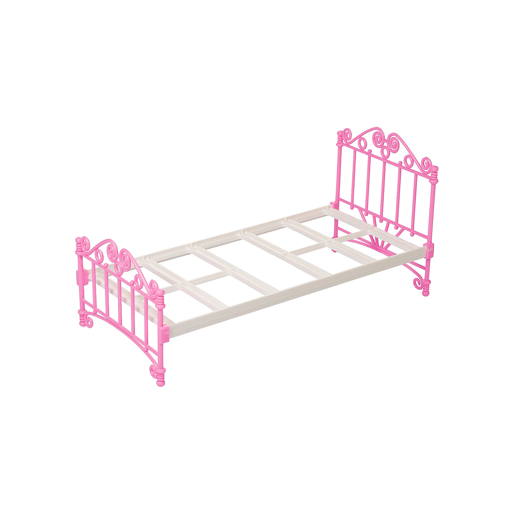 фото Мебель для куклы Огонёк Кроватка, розовая Огонек