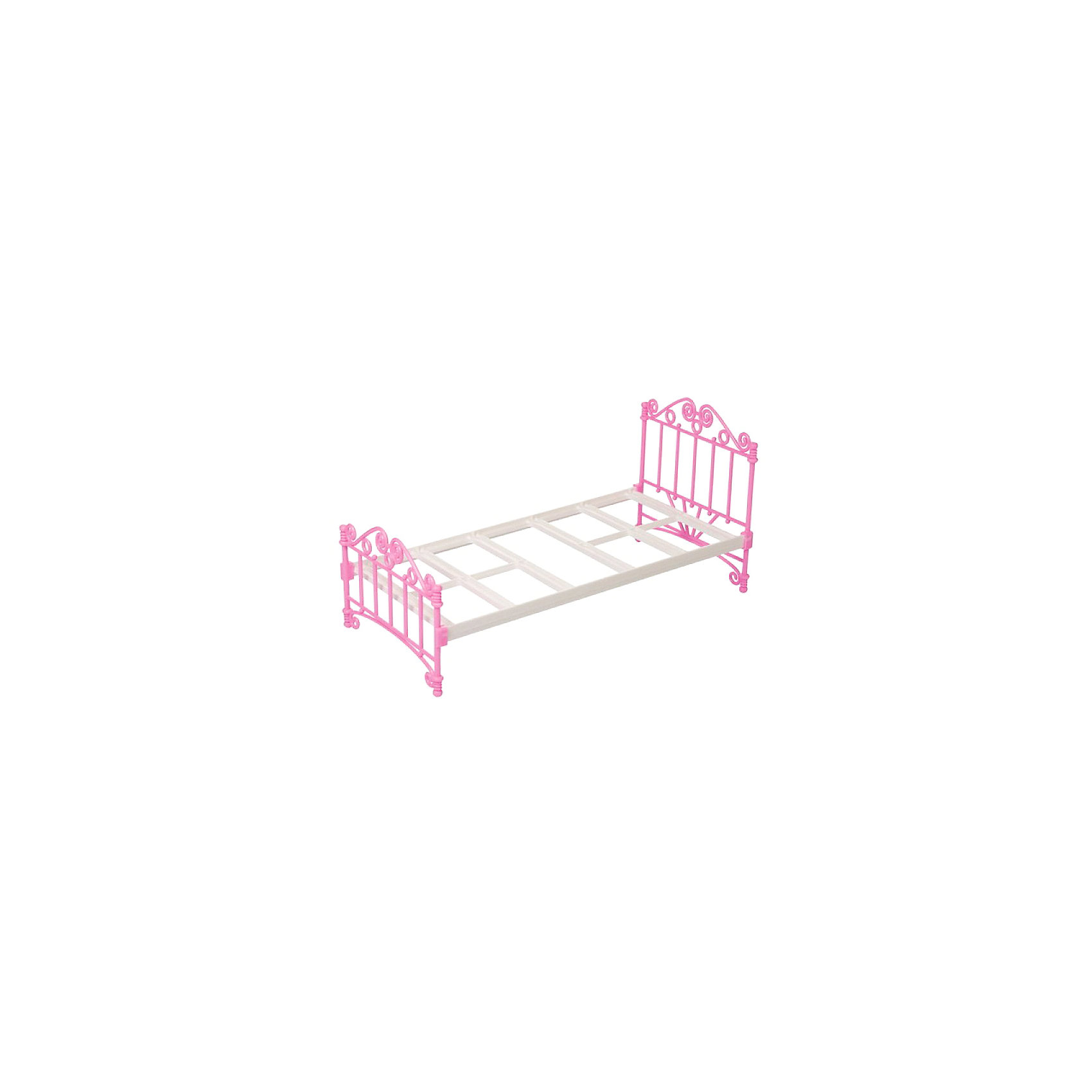фото Мебель для куклы Огонёк Кроватка с постельным бельём, розовая Огонек