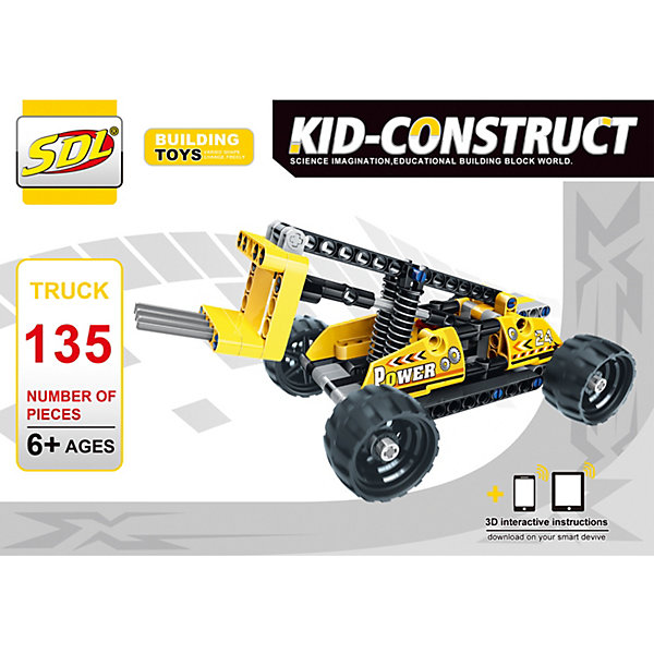 

3D-Конструктор SDL "Kid-Construct" Погрузчик, 135 деталей