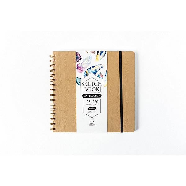

Скетчбук для акварели Малевичъ "Torchon", Beige wood, 25 листов, 21х21, Бежевый