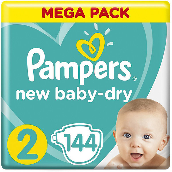 

Подгузники Pampers New Baby-Dry 4–8 кг, размер 2, 144 шт., Weiß/beige