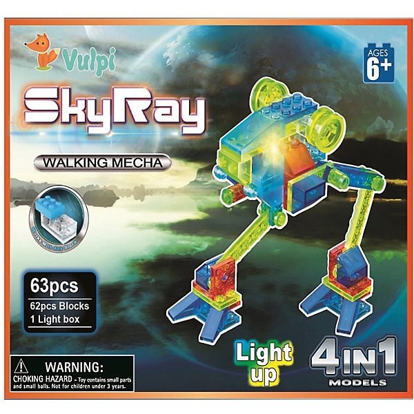 

Светящийся конструктор 4 в 1 Sky Ray "Марсоход", 63 детали, Разноцветный