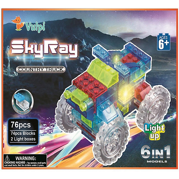 

Светящийся конструктор 6 в 1 Sky Ray "Внедорожник", 76 деталей, Разноцветный