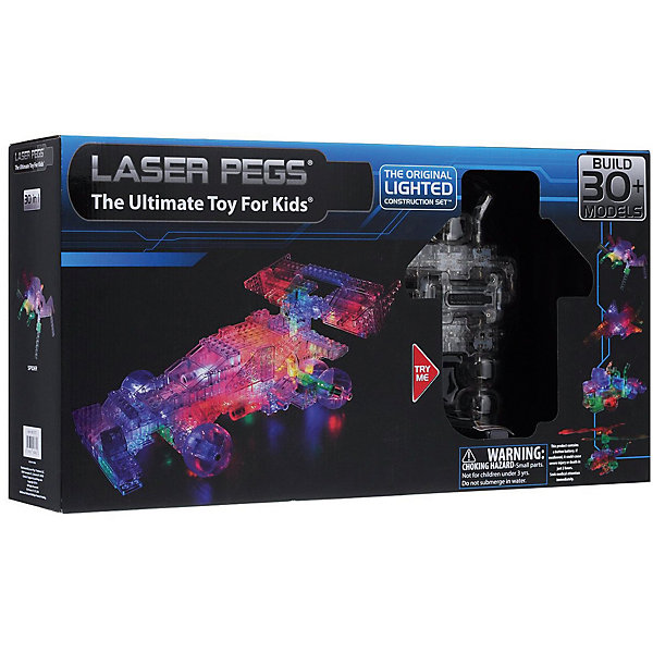 

Светящийся конструктор 30 в 1 Laser Pegs "Болид ", 197 деталей, Разноцветный