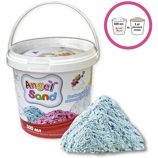 

Кинетический игровой песок Donerland "Angel Sand" 0,5 л., голубой, Разноцветный