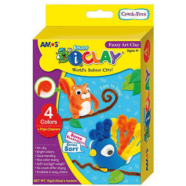 

МАССА iClay для лепки Amos "Забавные животные", 4 цвета по 15 гр., аксессуары, Желтый, МАССА iClay для лепки Amos "Забавные животные", 4 цвета по 15 гр., аксессуары.