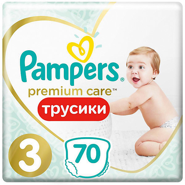 

Подгузники-трусики Pampers Premium Care Pants для мальчиков и девочек Midi 6-11 кг, размер 3, 70 шт., Weiß/beige