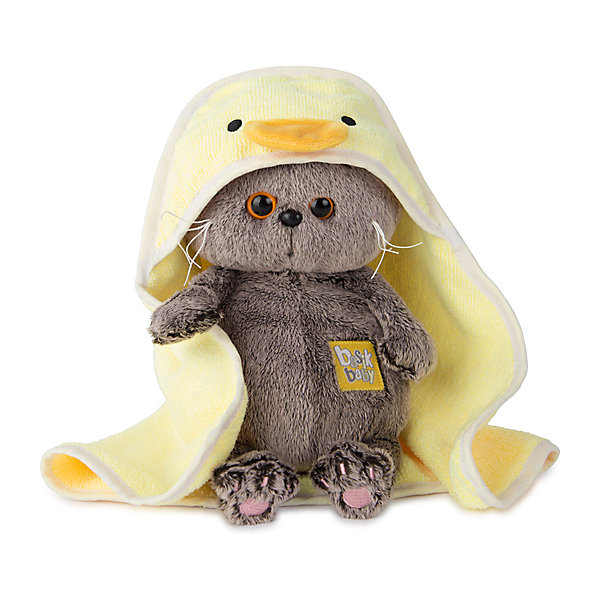 

Мягкая игрушка Budi Basa Кот Басик Baby в полотенце с капюшоном, Желтый