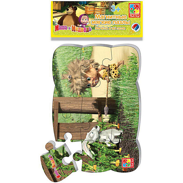 

Магнитные пазлы Vladi Toys "Маша и Медведь" Первобытная Маша