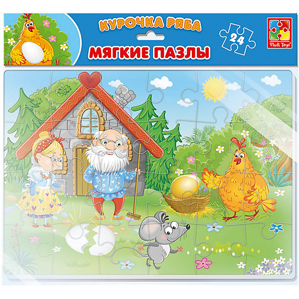 

Мягкие пазлы Vladi Toys "Сказки" Курочка Ряба, 24 элемента