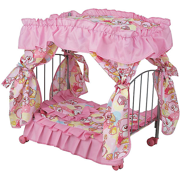 

Кроватка для кукол Buggy Boom Loona, розово-черная, Розовый