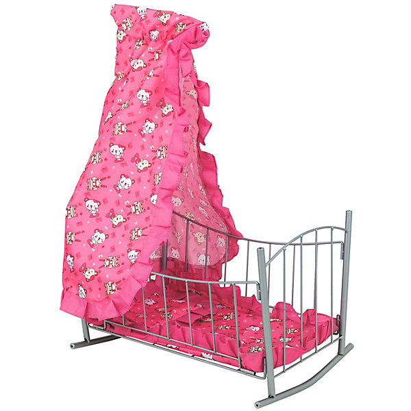 

Кроватка с балдахином для кукол Buggy Boom Loona, розовая, Розовый