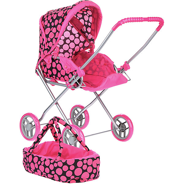 

Коляска для кукол Buggy Boom "Mixy" трансформер, черно-розовая, Черный/розовый