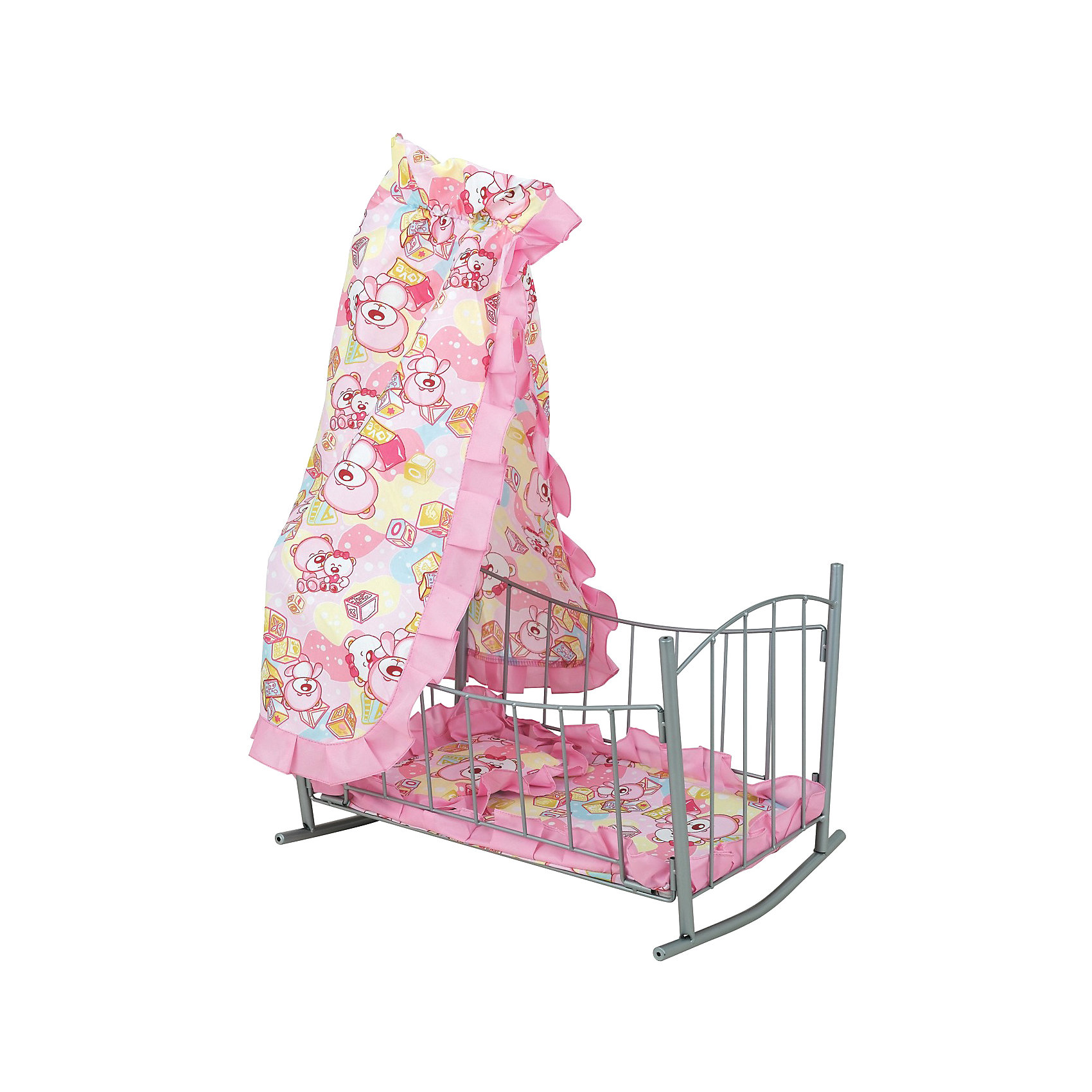 фото Кроватка для кукол Buggy Boom Loona с балдахином, светло-розовая
