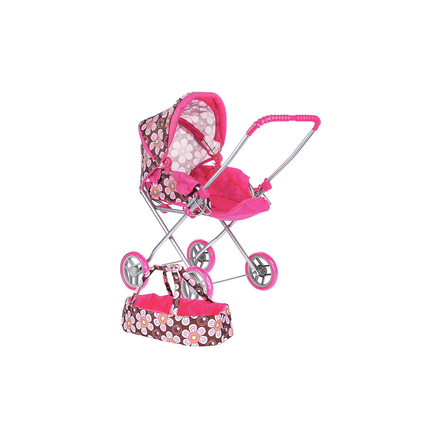 Коляска для кукол Mixy трансформер, коричнево-розовая Buggy Boom 8881219