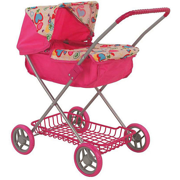 

Коляска для кукол Buggy Boom "Mixy" классическая, бежево-розовая, Белый