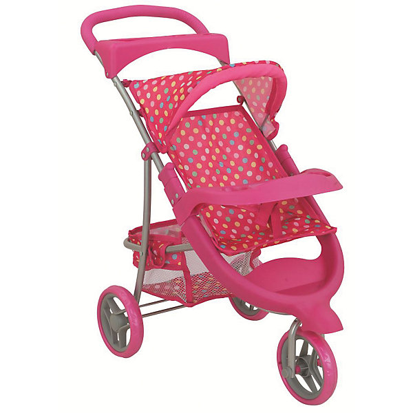 

Коляска для кукол Buggy Boom Nadin трансформер, 60х33х60 см, в горошек, Розовый
