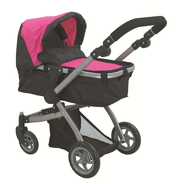 

Коляска для кукол Buggy Boom "Amidea" трансформер, розовая с черным, Черный/розовый