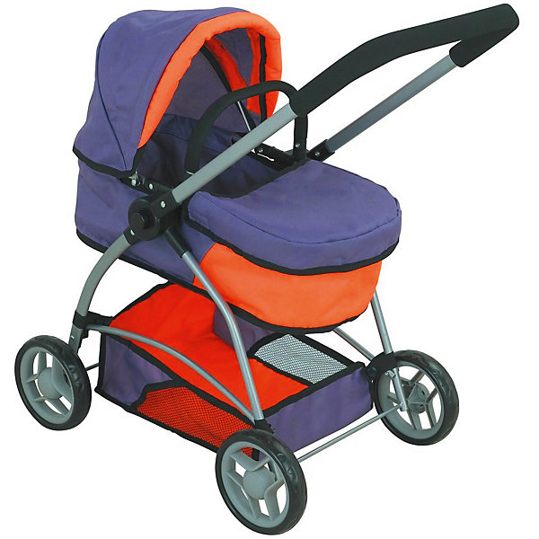 

Коляска для кукол Buggy Boom Amidea трансформер, оранжево-сиреневая, Оранжевый