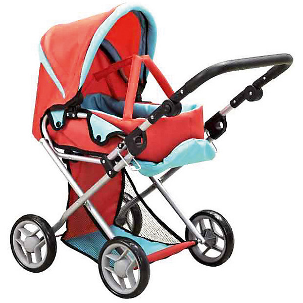 

Коляска для кукол Buggy Boom Infinia трансформер, красно-бирюзовая, Бирюзовый/красный